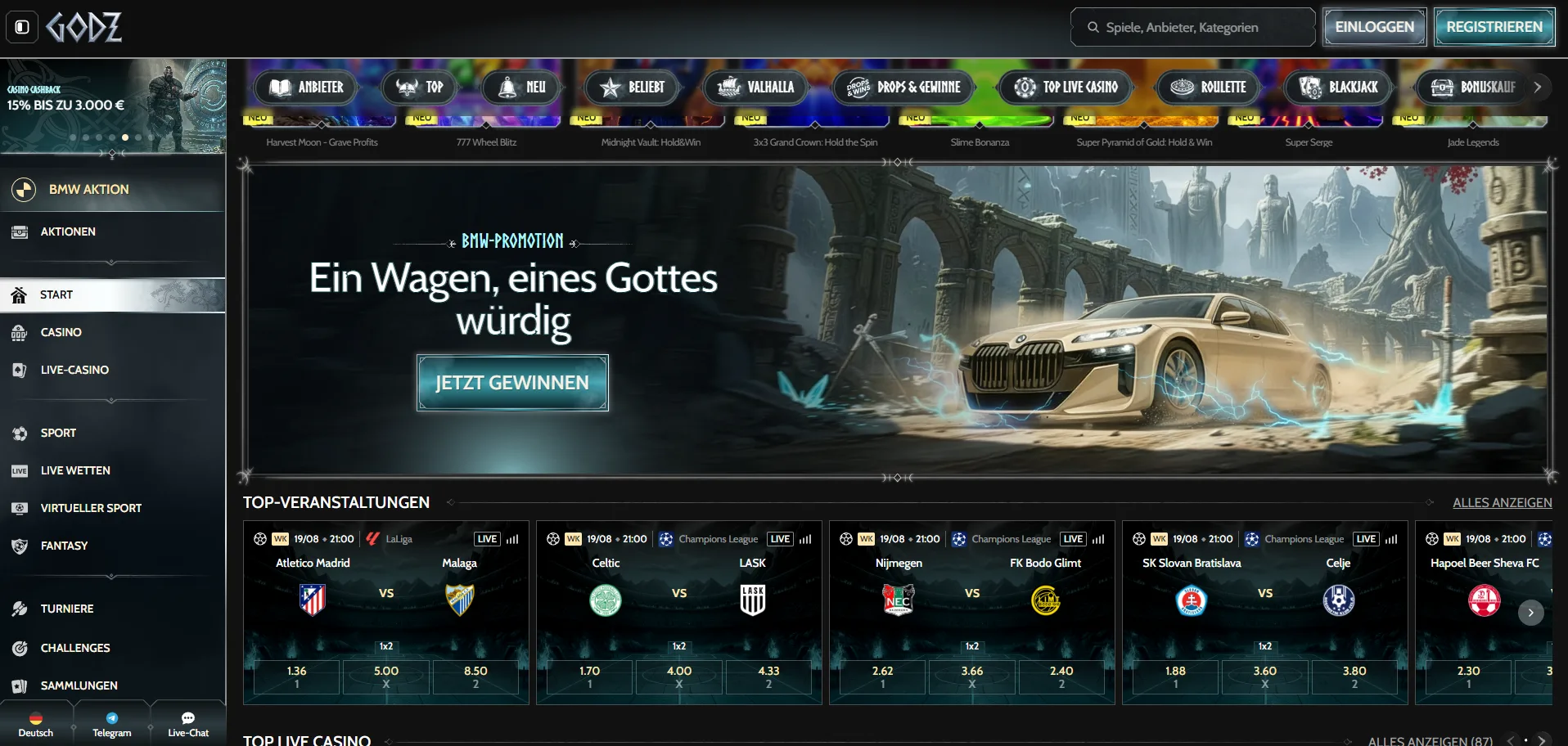 Godz Casino Spiele